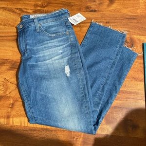 AG Cigarette Crop Distressed Jean